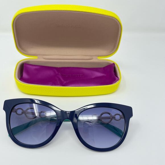 Emilio Pucci 💙 54mm Cat Eye Sunglasses SHINY BLUE/GRADIENT BLUE oversized retro - Picture 11 of 13